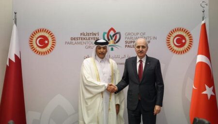 TBMM Başkanı Kurtulmuş, BAE Federal Ulusal Kurulu Lideri Ghobash ile görüştü