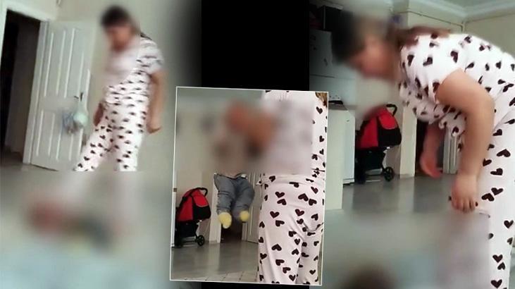 Bunu yapan insan olamaz! Cani bakıcıdan bebeğe şiddet