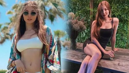 İlayda Akdoğan kırmızı elbisesiyle dikkat çekti! Göğüs ayrıntısı tezli bulundu