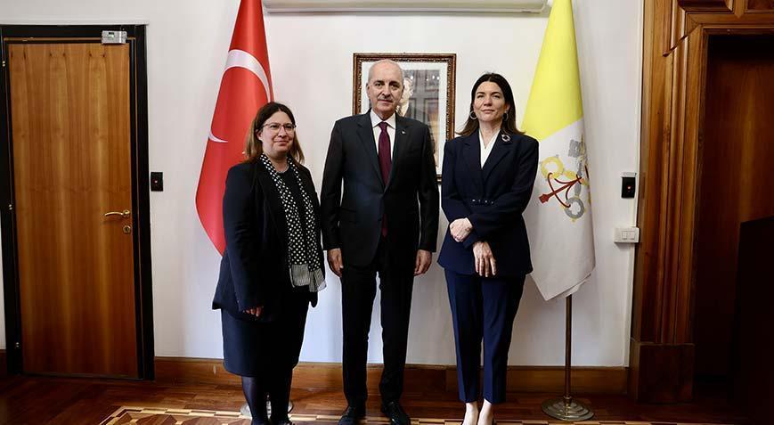 Numan Kurtulmuş, Türkiye’nin Vatikan Büyükelçiliğini ziyaret etti