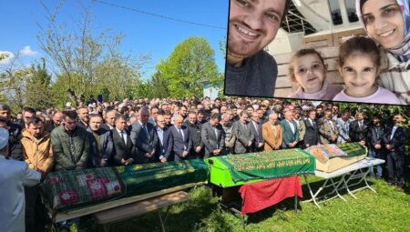 Samsun’da heyelan faciasında ölen baba ile iki çocuğuna acı veda