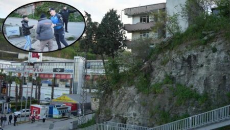 Samsun’da tıpkı bölgede bir heyelan daha! Vatandaşlar polislere zorluk çıkardı