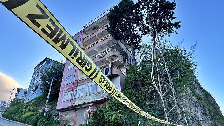 Samsun’da yaşanan heyelanın akabinde 5 katlı bir bina önlem gayesiyle tahliye edildi