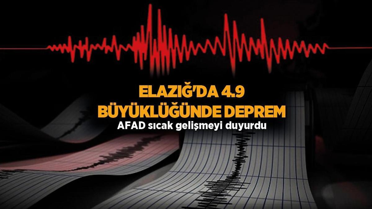 Son dakika! Elazığ’da 4.9 büyüklüğünde sarsıntı