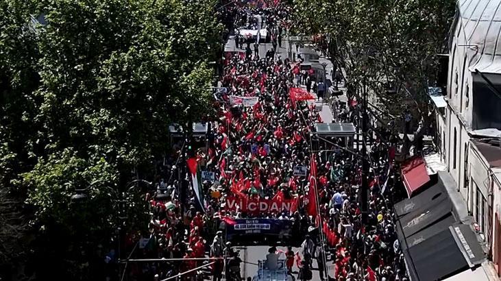 İHH’nin İstanbul’da düzenlediği Gazze’ye takviye yürüyüşü sona erdi