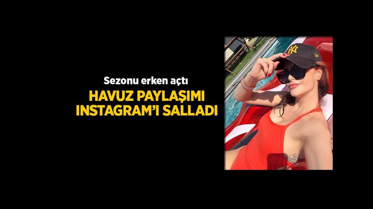 Soğuğa aldırmadan havuz dönemini açtı! Mine Tugay fit haliyle dikkat çekti