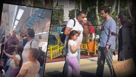 Marmaray’da dehşetli olay! İki çocuğunun yanında darp edildi