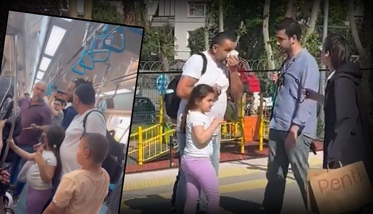Marmaray’da dehşetli olay! İki çocuğunun yanında darp edildi